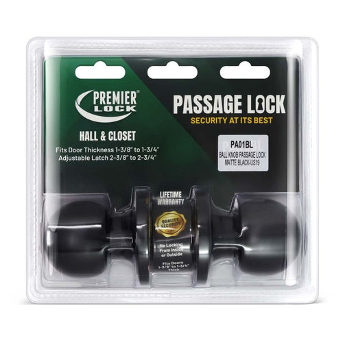 Premier Lock Passage Door Knob - Carded