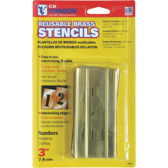 CH Hanson 3 In. Numeral Stencil Set (15 Piece)