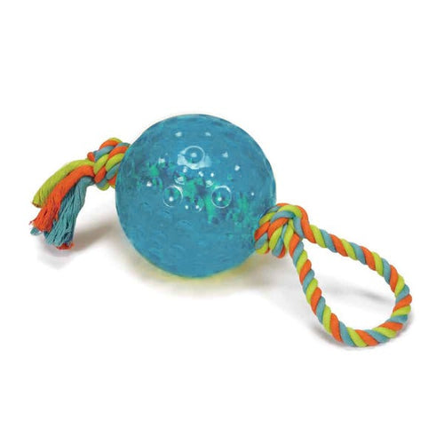 Boss Pet Chomper 5 TPR Ball with Rope Tugs Dog Toy