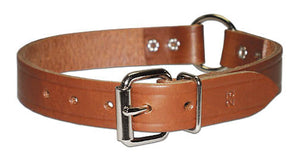 Leather Brothers  Leather Restricting Collar with Ring in Center - 1 x 19 in.