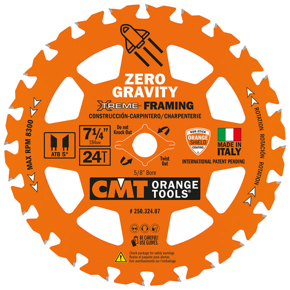 CMT Orange Tool Zero Gravity FRAMING (7-1/4” X 5/8” (250.324.07-X10))