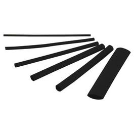Heat Shrink Tubing, Assorted Sizes, Black, 0.125 - 0.0625 & 0.25 - 0.125-In. x 4-In. L.