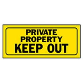  Private Property Sign, Polyethylene, 6 x 14-In.