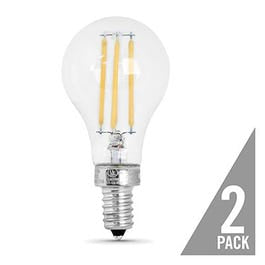 LED Light Bulbs, A15, E12 Base, Clear, 500 Lumen, 7.5-Watts, 2-Pk.