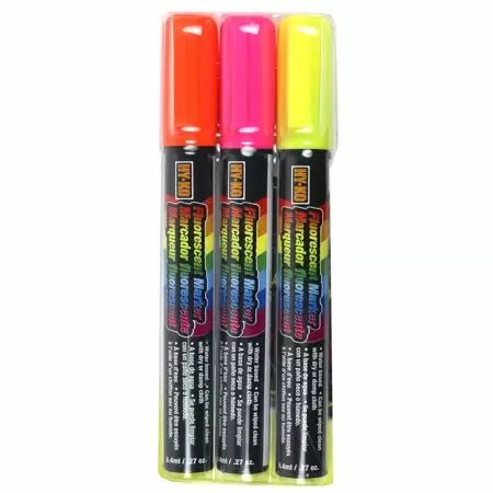Hy-Ko Products Fluorescent Markers for LED Message Board Orange Pink Yellow Broad Tip Glass Marker 3 Pk (Orange Pink Yellow)