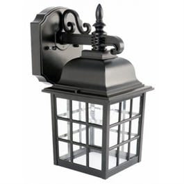 Outdoor Security LED Lantern, 11-Watts, 8-In. Black, 2-Pk.