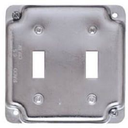 4-Inch Flat Corner Double Toggle Switch Box Cover