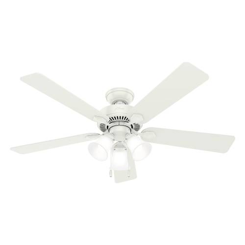 Hunter 52 Swanson Indoor Ceiling Fan with LED 3 Light and Pull Chain - Fresh White