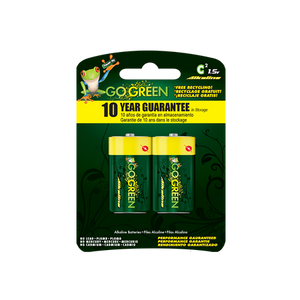 GoGreen Power® Alkaline Batteries C 2pk