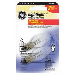 2-Pk., 4-Watt Clear Nightlight Bulb