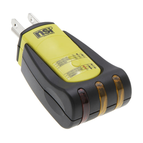 NSI Industries TES-122 Receptacle Analyzer Tester, Electrical Junction Box Wiring Analyzer