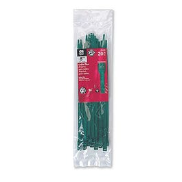 Cable Ties, Green, 20-Pk., 8-In.