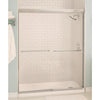 Maax Aura 59.5 In. W. X 71 In. H. Brushed Nickel Frameless Clear Glass Sliding Shower Door