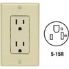 Leviton Decora 15A Ivory Residential Grade 5-15R Duplex Outlet with Wall Plate