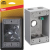 Bell Single Gang 1/2 In. 4-Outlet Gray Weatherproof Die-Cast Aluminum Outdoor Outlet Box