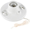 Leviton White Porcelain Incandescent Lampholder with Pull Chain
