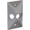 Bell 3-Outlet Rectangular Zinc Gray Cluster Weatherproof Electrical Outdoor Box Cover, Shrink Wrapped