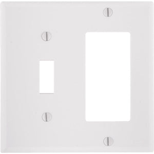 Leviton Decora 2-Gang Thermoset Single Toggle/Rocker Wall Plate, White