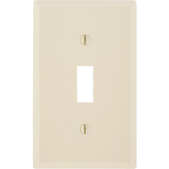 Leviton 1-Gang Plastic Toggle Switch Wall Plate, Ivory