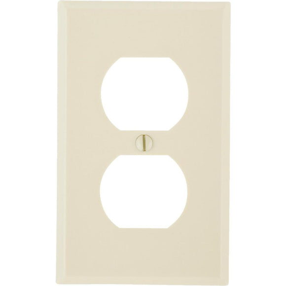 Leviton 1-Gang Smooth Plastic Outlet Wall Plate, Ivory