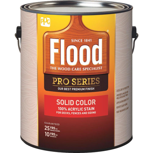 Flood Pro Series 100% Acrylic Opaque Deck Fence And Siding Exterior Stain, Deep Base, 1 Gal.