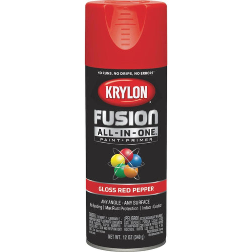 Krylon Fusion All-In-One Gloss Spray Paint & Primer, Red Pepper