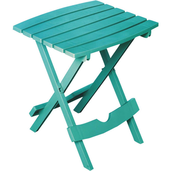 Adams Quik-Fold Teal 15 In. x 17.5 In. Rectangle Resin Folding Side Table