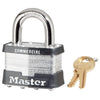 Master Lock Laminated Padlock 2'' Wide 4 Pin Tumbler Keyed Alike Key