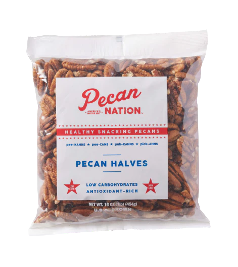 Pecan Nation Raw Pecan Halves 16 oz