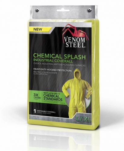 Medline Chemical Splash Industrial Coverall, XX-Large Yellow