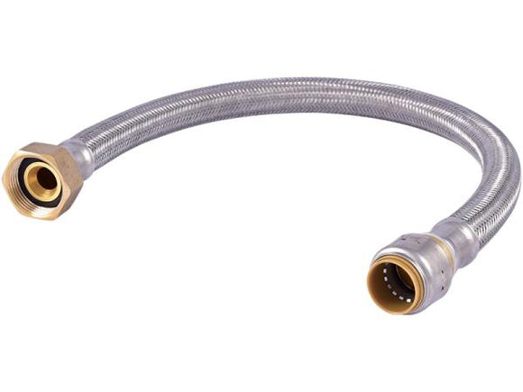 SharkBite Max Brass Push Braided Water Softener Connector 3/4 in. x 1 in. FIP x 24 in.
