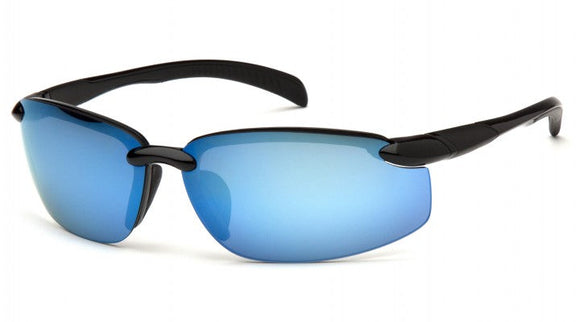 Pyramex Venture Gear Waverton Ice Blue Mirror Lens with Black Frame