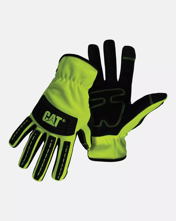 CAT Men's Hi-Vis Touchscreen High Impact Utility Gloves Extra Large, HiVis Yellow