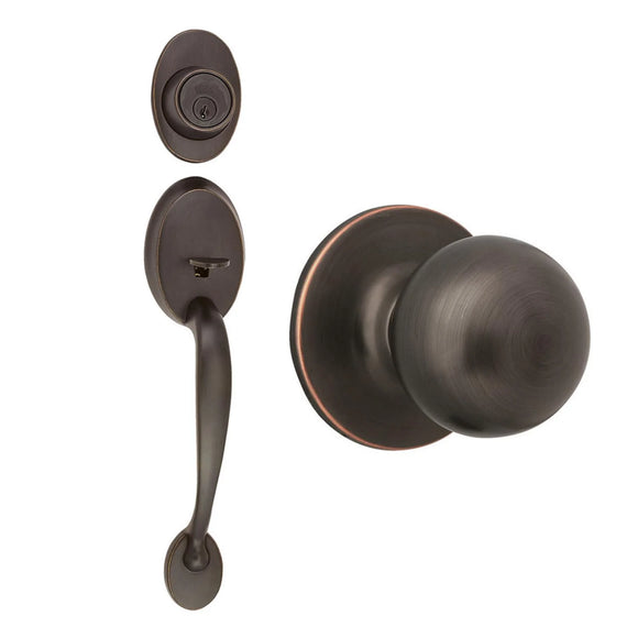 Design House Coventry Door Handle Set with Deadbolt in Oil-Rubbed Bronze