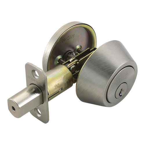 Design House Single Cylinder 2-Way Latch Deadbolt in Satin Nickel