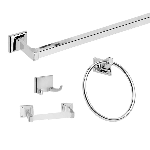 Design House Millbridge 4-Piece Bathroom Hardware Kit in Polished Chrome