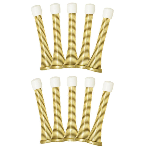 Design House Spring Door Stop in Polished Brass, 3.1-Inch, 10-Pack