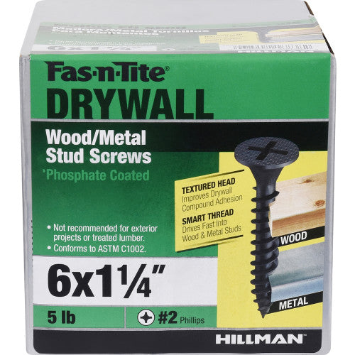 Fas-N-Tite Smart Thread Drywall Screws #6 X 1-1/4 - 5lb Box